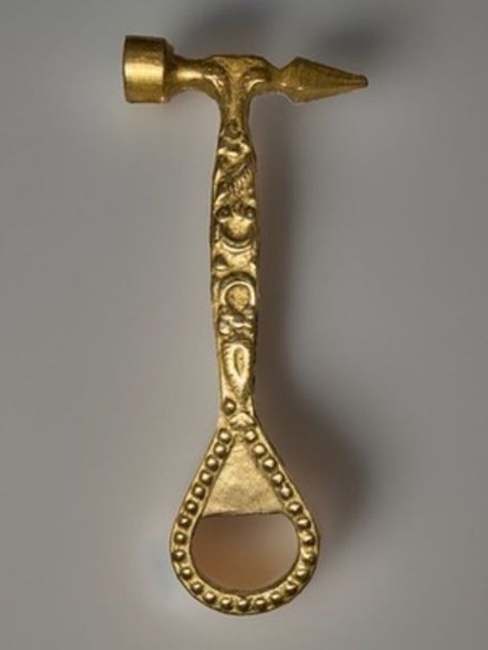 Vintage Brass Mini Hammer Bottle Opener Mid Century Tool 5.75” Decorative